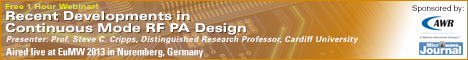 AWR Webinar Outlines Recent Developments in Continuous Mode RF PA Design - RF Cafe
