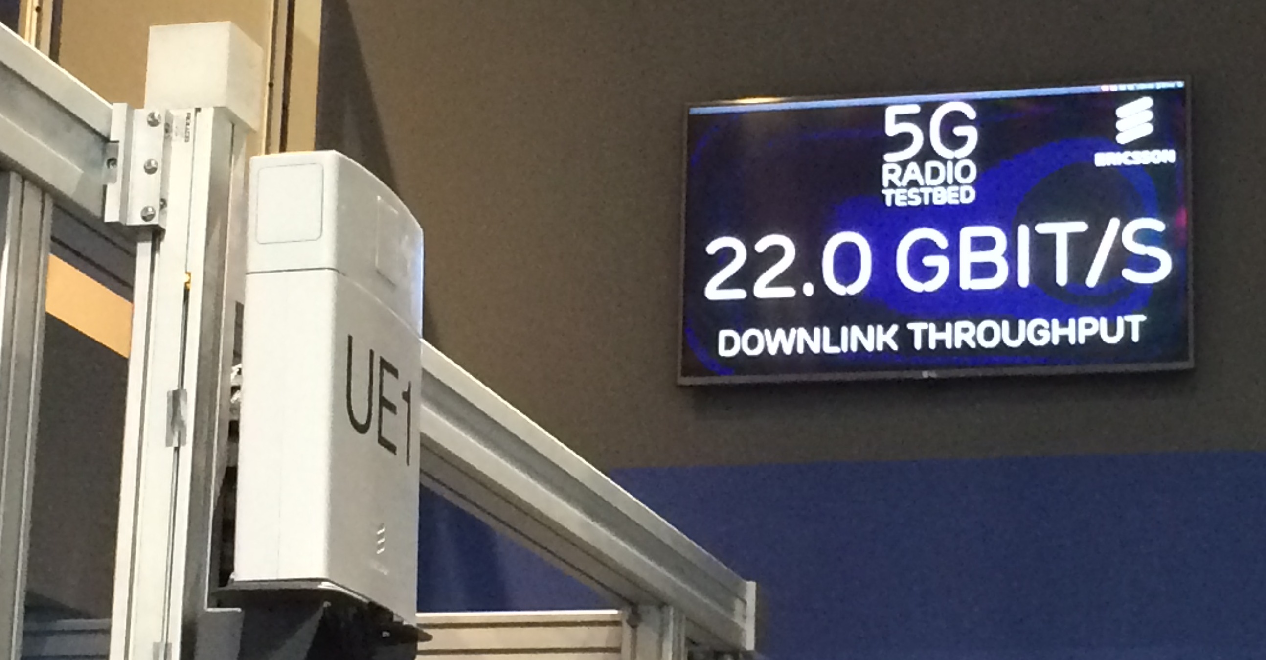 Ericsson's 15 GHz 5G test bed demonstrated data rates of up to 25 Gbps.