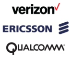 Verizon, Ericsson, Qualcomm logos
