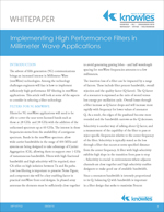Implementing High Performance Filters In Millimeter Wave Applications