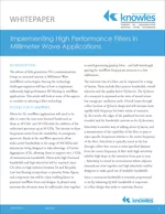Implementing High Performance Filters In Millimeter Wave Applications