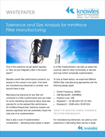 Tolerance and Size Analysis for mmWave Filter Manufacturing